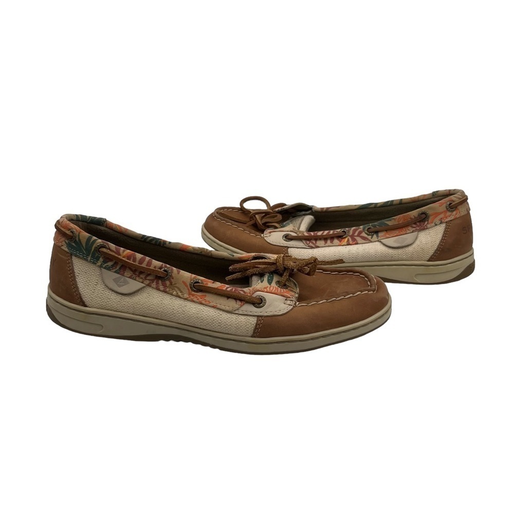 Sperry Topsider Brown Leather Angelfish Seaweed Boat Shoes Size 8 Women's